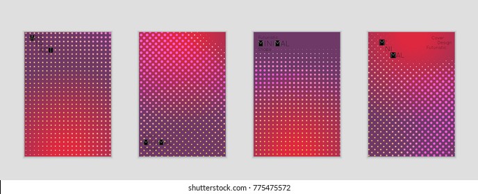 Minimal cover banner template. Geometric halftone gradient texture. Futuristic abstract modern pattern with halftone color effect creating digital art.