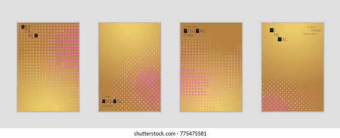 Minimal cover banner template. Geometric halftone gradient texture. Futuristic abstract modern pattern with halftone color effect creating digital art.