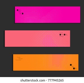 Minimal cover banner template. Geometric halftone gradient texture. Futuristic abstract modern pattern with halftone color effect creating digital art.