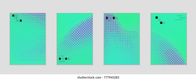 Minimal cover banner template. Geometric halftone gradient texture. Futuristic abstract modern pattern with halftone color effect creating digital art.