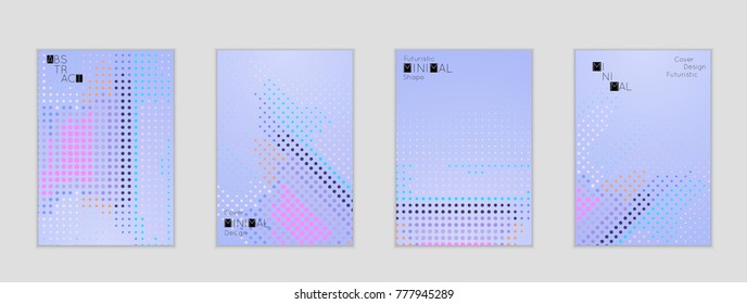 Minimal cover banner template. Geometric halftone gradient texture. Futuristic abstract modern pattern with halftone color effect creating digital art.