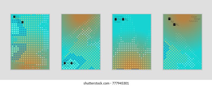 Minimal cover banner template. Geometric halftone gradient texture. Futuristic abstract modern pattern with halftone color effect creating digital art.