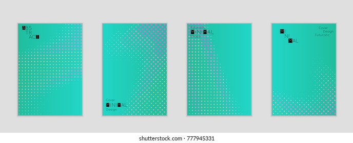 Minimal cover banner template. Geometric halftone gradient texture. Futuristic abstract modern pattern with halftone color effect creating digital art.