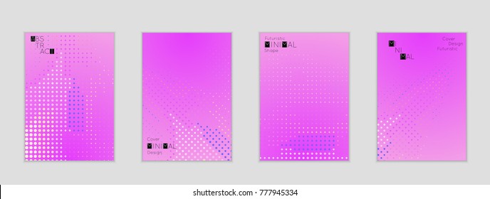 Minimal cover banner template. Geometric halftone gradient texture. Futuristic abstract modern pattern with halftone color effect creating digital art.