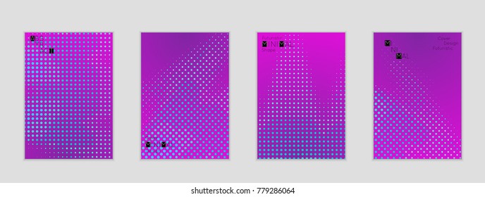 Minimal cover banner template. Geometric halftone gradient texture. Futuristic abstract modern pattern with halftone color effect creating digital art.