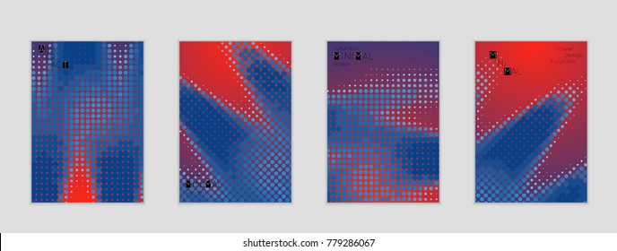 Minimal cover banner template. Geometric halftone gradient texture. Futuristic abstract modern pattern with halftone color effect creating digital art.