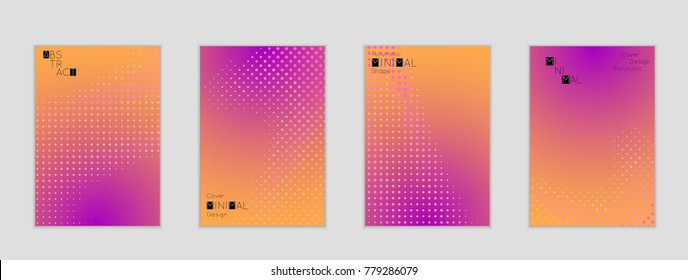 Minimal cover banner template. Geometric halftone gradient texture. Futuristic abstract modern pattern with halftone color effect creating digital art.