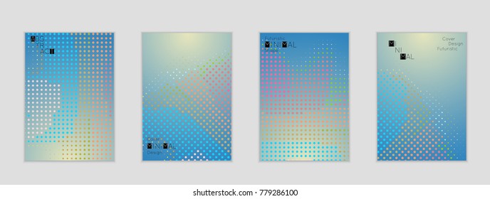 Minimal cover banner template. Geometric halftone gradient texture. Futuristic abstract modern pattern with halftone color effect creating digital art.
