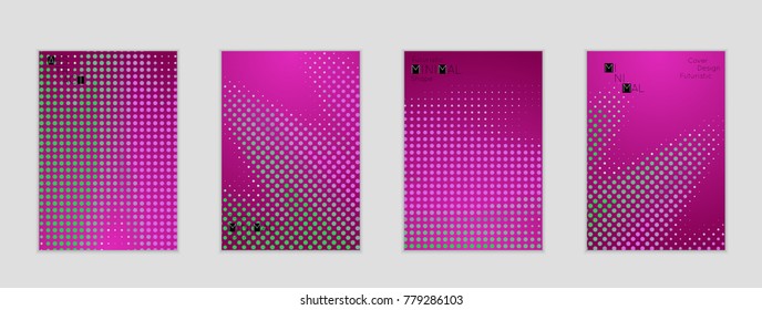 Minimal cover banner template. Geometric halftone gradient texture. Futuristic abstract modern pattern with halftone color effect creating digital art.