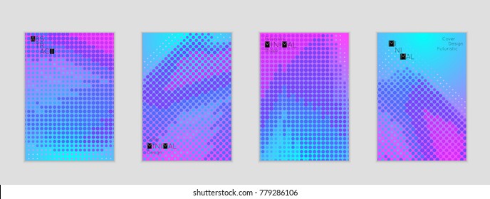 Minimal cover banner template. Geometric halftone gradient texture. Futuristic abstract modern pattern with halftone color effect creating digital art.