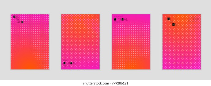 Minimal cover banner template. Geometric halftone gradient texture. Futuristic abstract modern pattern with halftone color effect creating digital art.