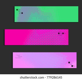 Minimal cover banner template. Geometric halftone gradient texture. Futuristic abstract modern pattern with halftone color effect creating digital art.