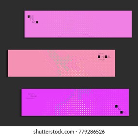 Minimal cover banner template. Geometric halftone gradient texture. Futuristic abstract modern pattern with halftone color effect creating digital art.