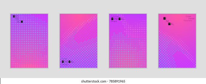 Minimal cover banner template. Geometric halftone gradient texture. Futuristic abstract modern pattern with halftone color effect creating digital art.