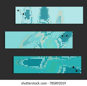 Minimal cover banner template. Geometric halftone gradient texture. Futuristic abstract modern pattern with halftone color effect creating digital art.