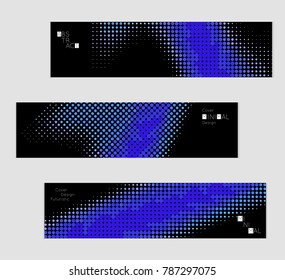 Minimal cover banner template. Geometric halftone gradient texture. Futuristic abstract modern pattern with halftone color effect creating digital art.