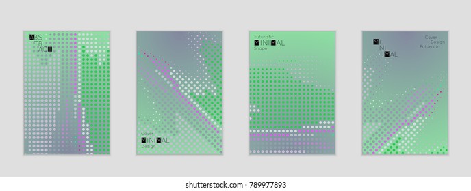 Minimal cover banner template. Geometric halftone gradient texture. Futuristic abstract modern pattern with halftone color effect creating digital art.