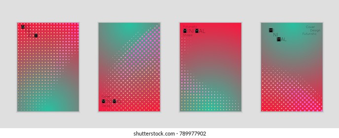 Minimal cover banner template. Geometric halftone gradient texture. Futuristic abstract modern pattern with halftone color effect creating digital art.