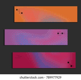 Minimal cover banner template. Geometric halftone gradient texture. Futuristic abstract modern pattern with halftone color effect creating digital art.