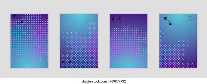 Minimal cover banner template. Geometric halftone gradient texture. Futuristic abstract modern pattern with halftone color effect creating digital art.