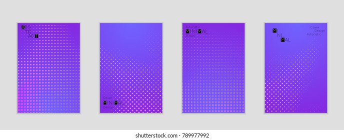 Minimal cover banner template. Geometric halftone gradient texture. Futuristic abstract modern pattern with halftone color effect creating digital art.