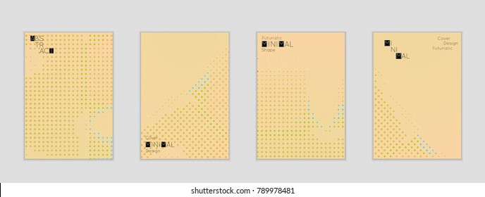 Minimal cover banner template. Geometric halftone gradient texture. Futuristic abstract modern pattern with halftone color effect creating digital art.