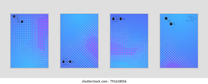 Minimal cover banner template. Geometric halftone gradient texture. Futuristic abstract modern pattern with halftone color effect creating digital art.