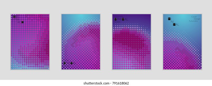Minimal cover banner template. Geometric halftone gradient texture. Futuristic abstract modern pattern with halftone color effect creating digital art.