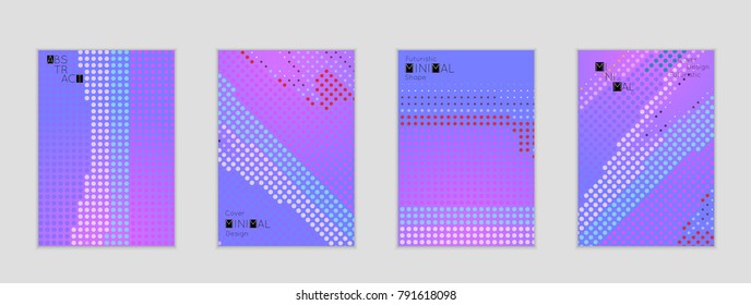Minimal cover banner template. Geometric halftone gradient texture. Futuristic abstract modern pattern with halftone color effect creating digital art.