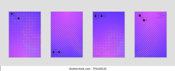 Minimal cover banner template. Geometric halftone gradient texture. Futuristic abstract modern pattern with halftone color effect creating digital art.