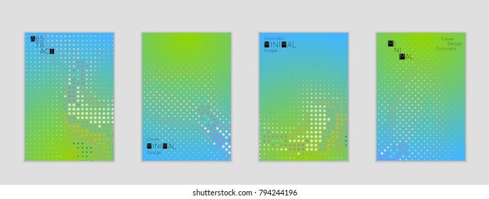 Minimal cover banner template. Geometric halftone gradient texture. Futuristic abstract modern pattern with halftone color effect creating digital art.