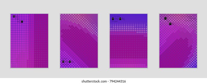 Minimal cover banner template. Geometric halftone gradient texture. Futuristic abstract modern pattern with halftone color effect creating digital art.