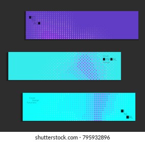 Minimal cover banner template. Geometric halftone gradient texture. Futuristic abstract modern pattern with halftone color effect creating digital art.