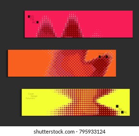 Minimal cover banner template. Geometric halftone gradient texture. Futuristic abstract modern pattern with halftone color effect creating digital art.