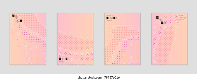 Minimal cover banner template. Geometric halftone gradient texture. Futuristic abstract modern pattern with halftone color effect creating digital art.