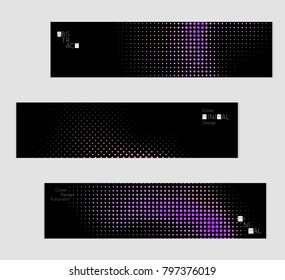 Minimal cover banner template. Geometric halftone gradient texture. Futuristic abstract modern pattern with halftone color effect creating digital art.