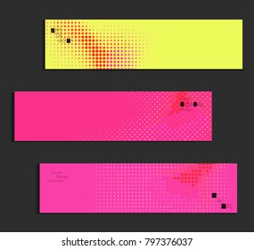 Minimal cover banner template. Geometric halftone gradient texture. Futuristic abstract modern pattern with halftone color effect creating digital art.