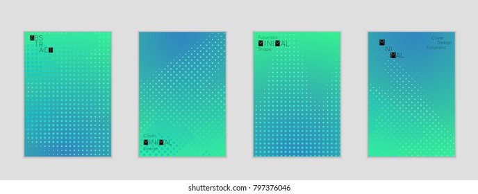 Minimal cover banner template. Geometric halftone gradient texture. Futuristic abstract modern pattern with halftone color effect creating digital art.