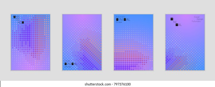 Minimal cover banner template. Geometric halftone gradient texture. Futuristic abstract modern pattern with halftone color effect creating digital art.