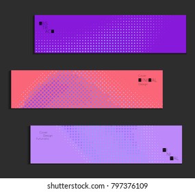 Minimal cover banner template. Geometric halftone gradient texture. Futuristic abstract modern pattern with halftone color effect creating digital art.