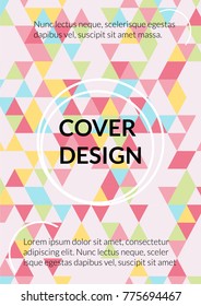 Minimal Cover Design. Background with  Minimal Triangle Shapes of Different colors. Template for Business Broshure,
Cover Book, Flyer, Page, Card. Interesting Template for Your Design