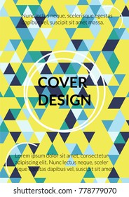 Minimal Cover Design. Background with  Minimal Triangle Shapes of Different colors. Template for Business Broshure,
Cover Book, Magazine, Leaflet, Booklet Interesting Template for Your Design