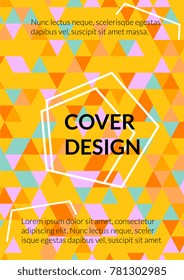 Minimal Cover Design. Background with  Minimal Triangle Shapes of Different colors. Template for Business Broshure, Cover Book, Flyer, Page, Card. Beautiful Template for Your Design