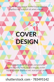 Minimal Cover Design. Background with Triangle Shapes of Different colors Template for Business Brochure, Cover Book, Magazine, Leaflet, Booklet Interesting Template for Your Design