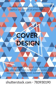 Minimal Cover Design. Background with Triangle Shapes of Different colors Template for Business Broshure, Cover Book, Magazine, Leaflet, Booklet Fresh Template for Your Design