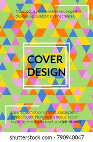Minimal Cover Design. Background with Triangle Shapes of Different colors Template for Business Broshure,
Cover Book, Flyer, Page, Card. Fresh Template for Your Design