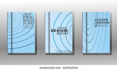 Minimal cover design. circle lines and color blue background . vector illustration. New texture for your design.