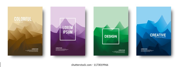 Minimal cover design. colorful geometric gradients background.