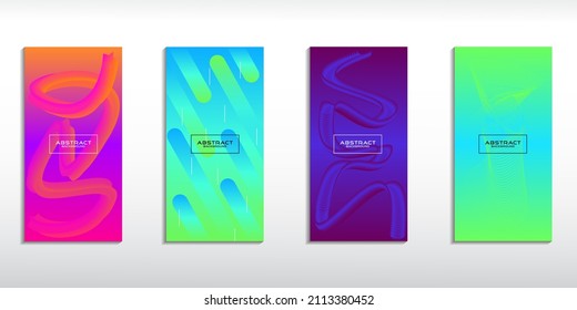 Diseño mínimo de la cubierta. Gradiente colorido. Patrón geométrico futuro. Ola. Antecedentes abstractos