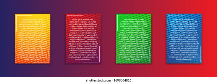 Minimal cover design. Colorful halftone gradients. Future geometric patterns. EPS Vector 10 Modern vector template for banner, logo, social post. Futuristic trendy dynamic elements.